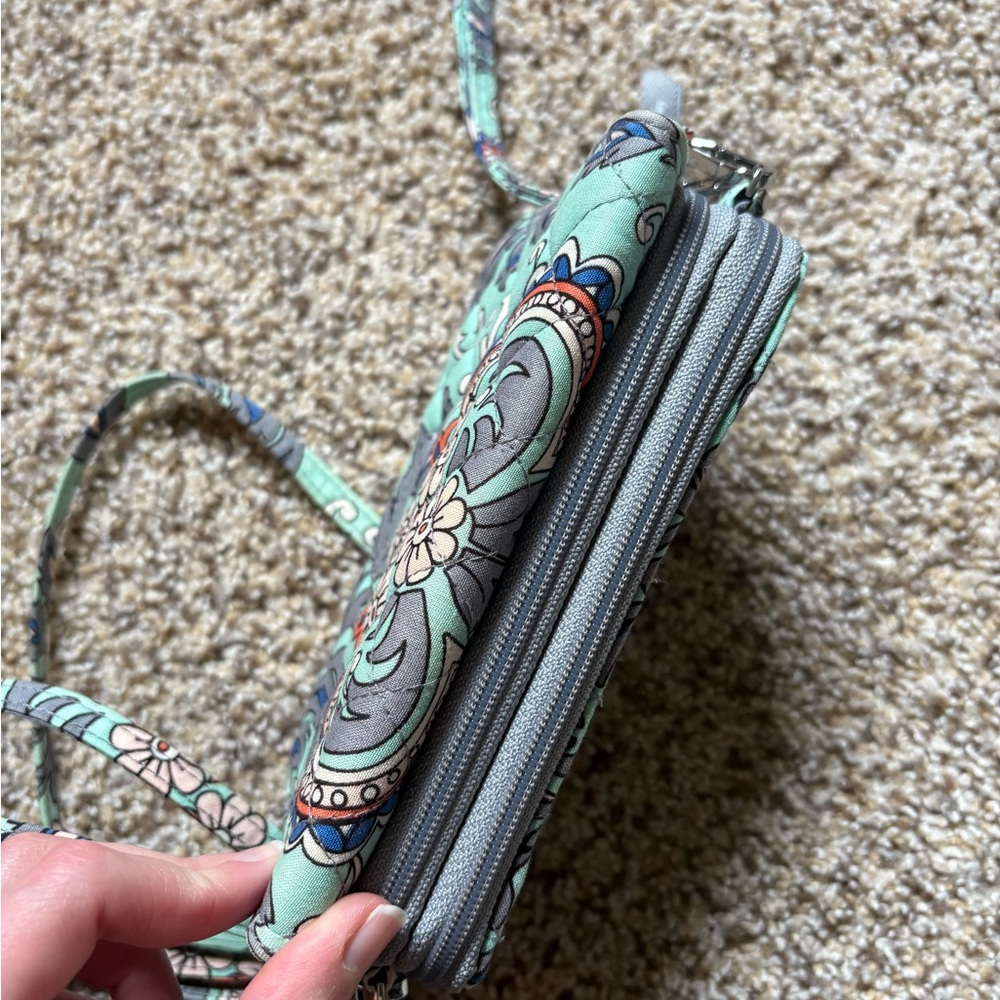 Vera Bradley Floral Crossbody Bag - Mint and Coral - Picture 6 of 6